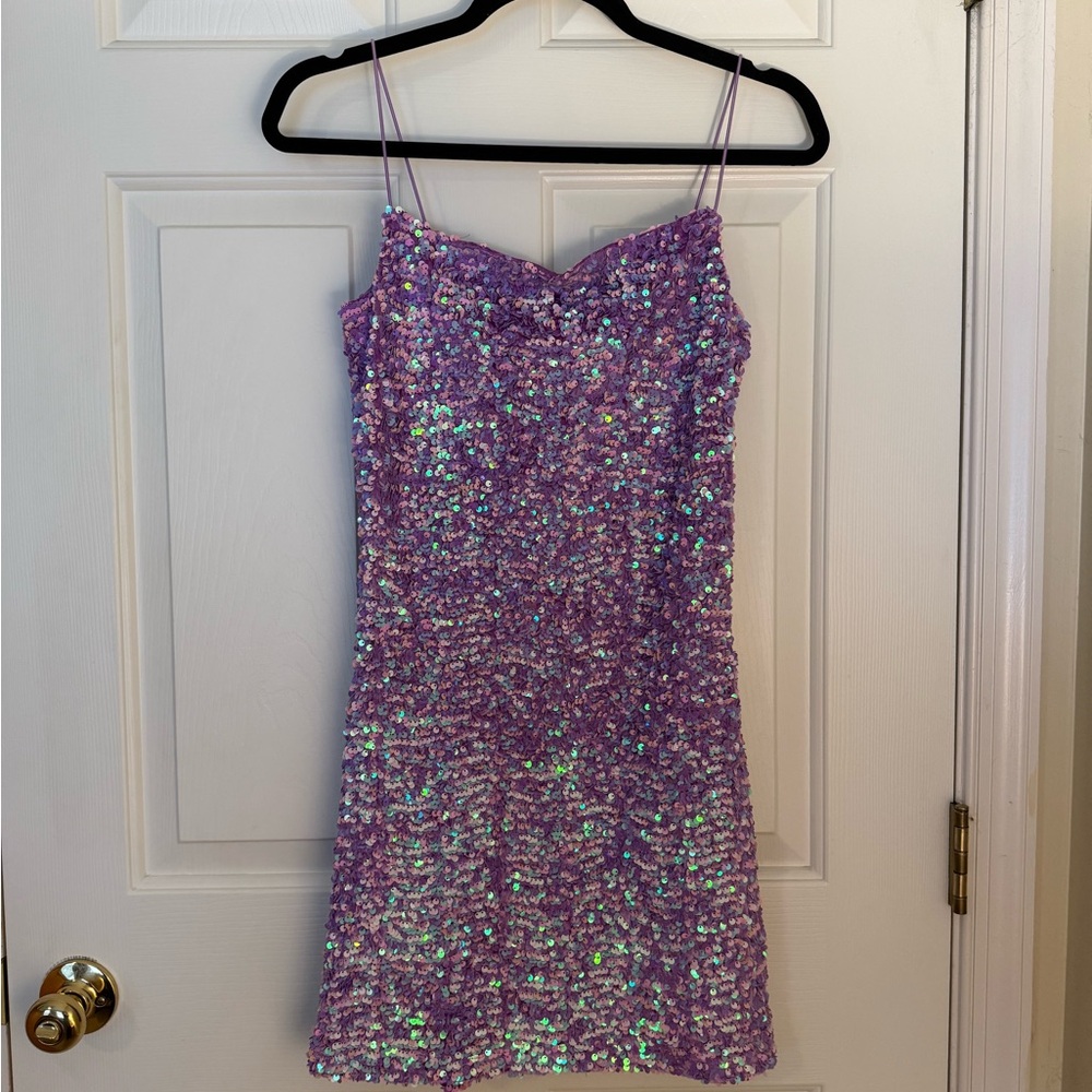SOLD Sequin Purple Mini Dress